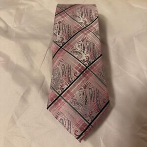Stacy Adams Pink and Gray Paisley Tie